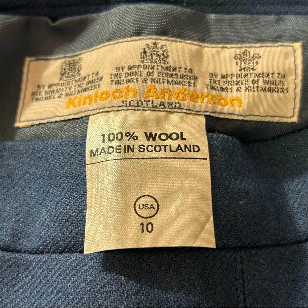 Kinloch Anderson Scotland Wool Skirt Vintage Pleated Blue Size 10
